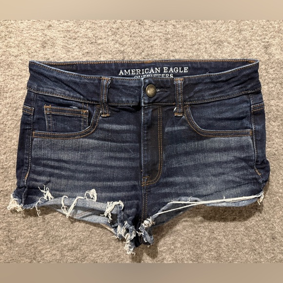 American Eagle Outfitters Pants - American Eagle Hi Rise Cheeky Shortie Jean Shorts Womens 6 blue Micro Mini Denim